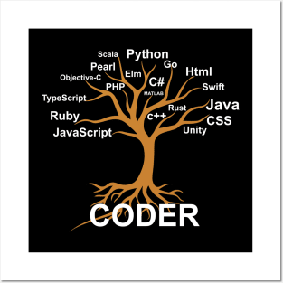 Coder / Programmer Tree Posters and Art